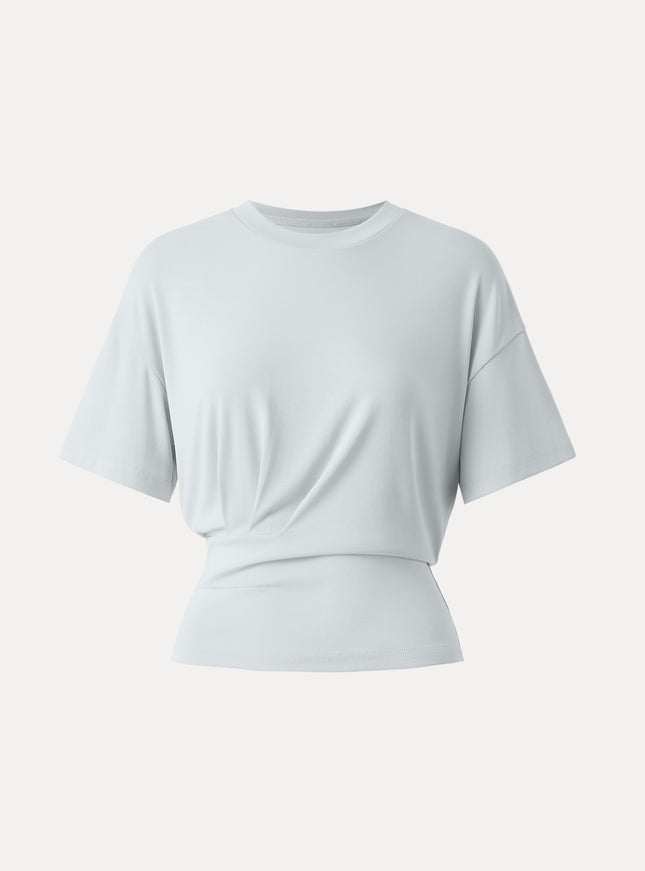 Crewneck Short Sleeve Tucked Tee