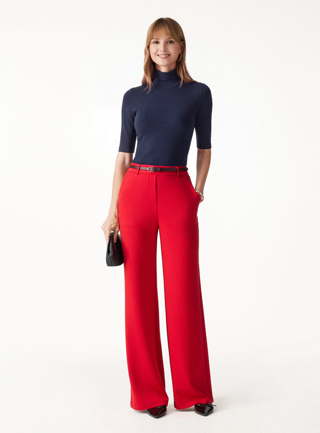 Essential Turtleneck Elbow Length Sleeve Built-In Bra Top - Midnight Navy