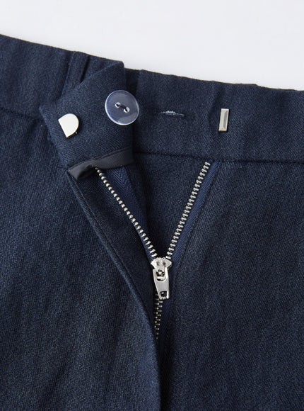 European Linen-Like Mid Rise Flared Pant with Pockets