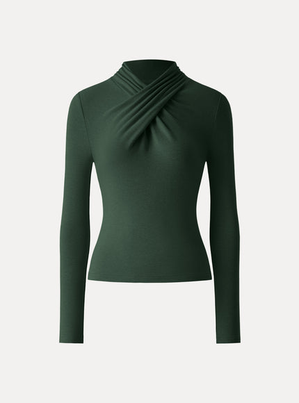 Twisted Mockneck Long Sleeve Top