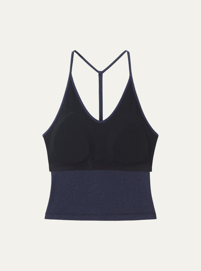 Soft Linen Luxe V-neck T-back Airy Built-In Bra Tank