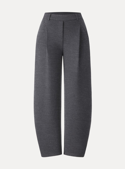 Cozy Knit Mid Rise Barrel Leg Pull-on Pants