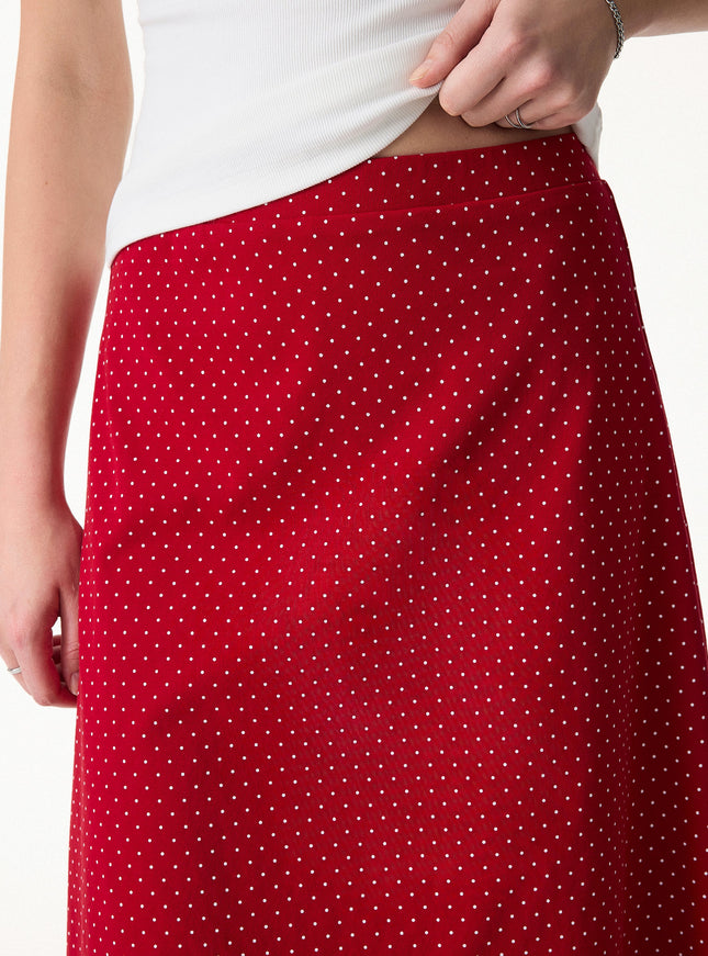 Stretch Cotton Polka Dot A-Line Flare Skirt Limited Edition