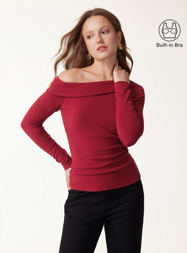 2Pcs Set Asymmetrical Built-In Bra Top & High-Rise A-Line Midi Skirt