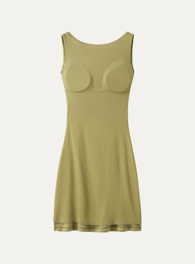 Cooling Open Back Bandless Bra Mini Dress