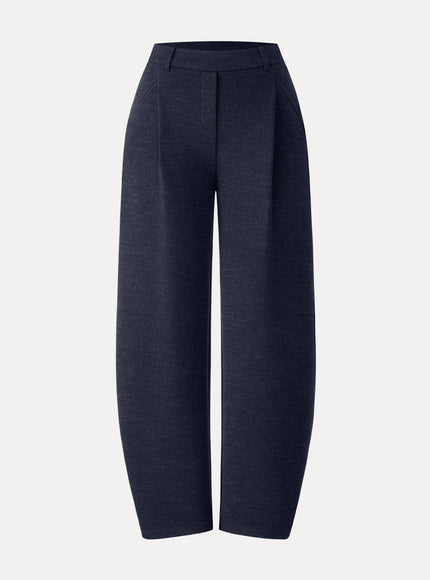 Cozy Knit Mid Rise Barrel Leg Pull-on Pants