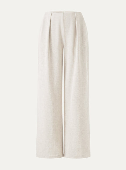 Airy Stretch Linen-Like Wide Flare Pant with Pockets