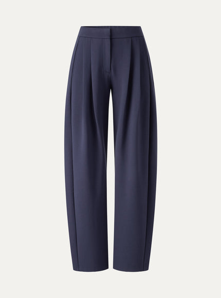 Ponte Low-Rise Ankled Barrel Pants with Pockets