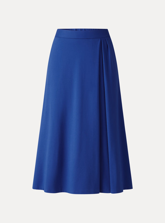 Ponte Mid-Rise Tucked A-Line Midi Skirt with Pockets