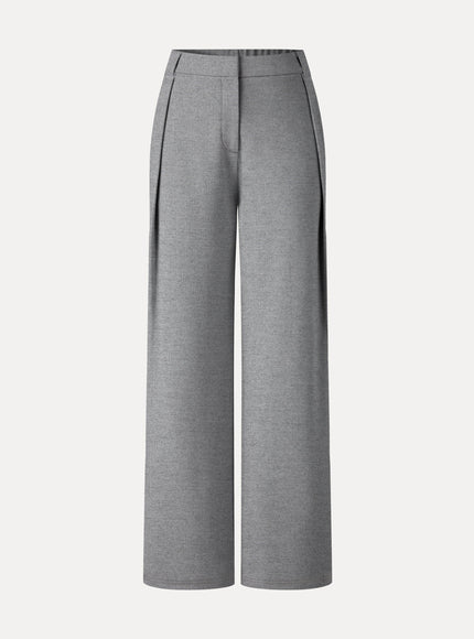 Ponte High-Rise Straight-Leg Pants with Pockets - Heather Charcoal Grey
