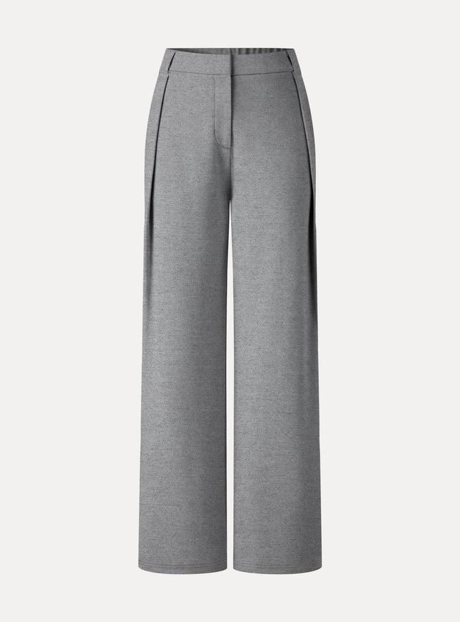 Ponte High-Rise Straight-Leg Pants with Pockets - Heather Charcoal Grey