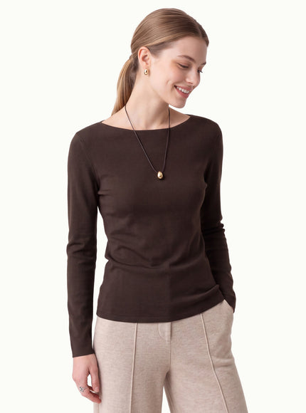 100% Merino Wool Boat Neck Sweater