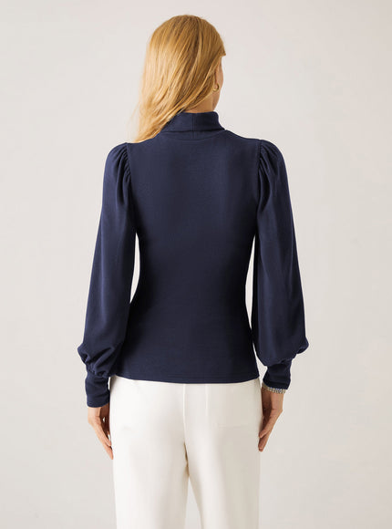 Turtleneck Puff Sleeve Top