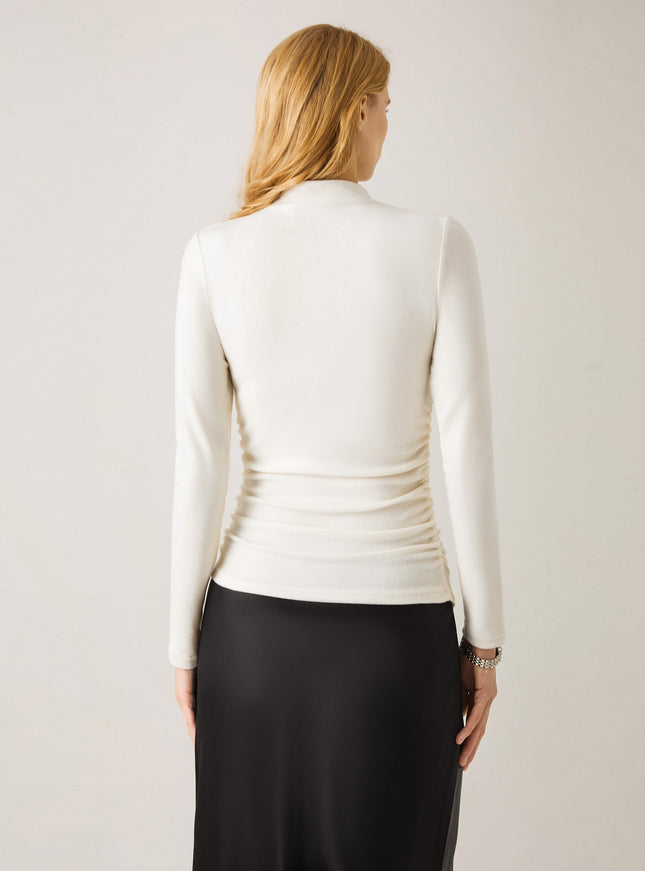 Ruched Sides Mockneck Top