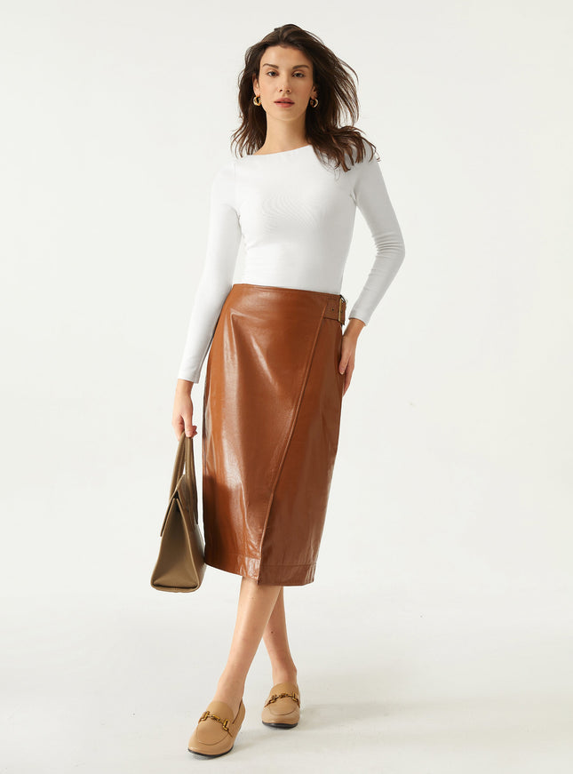 Boatneck Long Sleeve Open-Back Ruched Built-In Bra Top