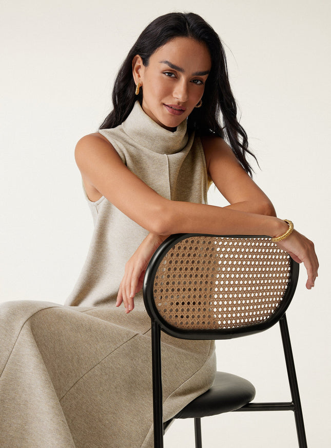 Turtle Neck Split Hem Top
