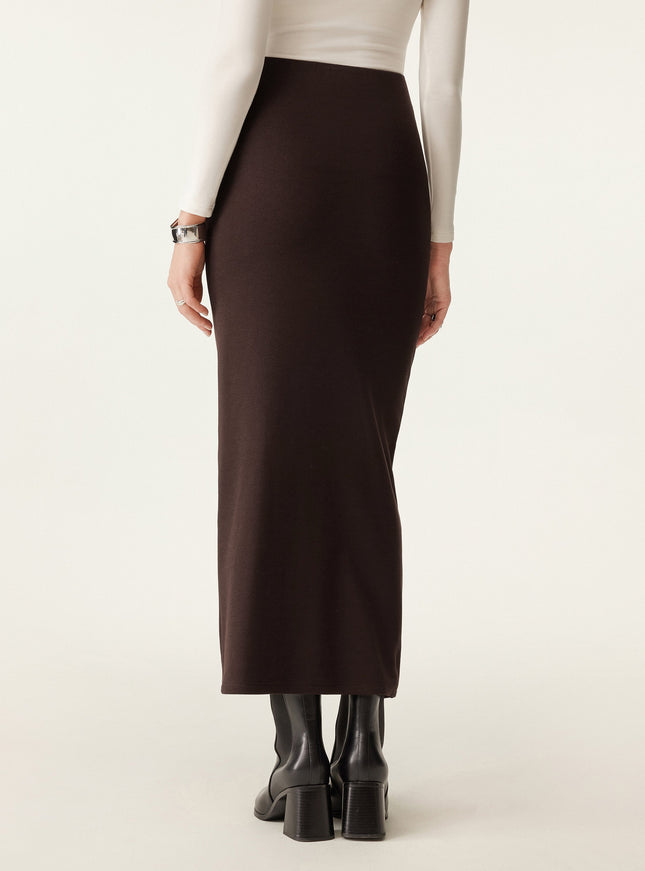 MaxWarm Ruched Side Pencil Maxi Skirt