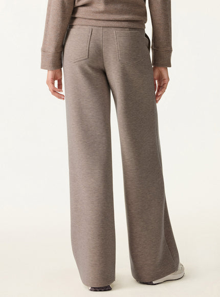 Double Waistband Straight Leg Pants with Pockets