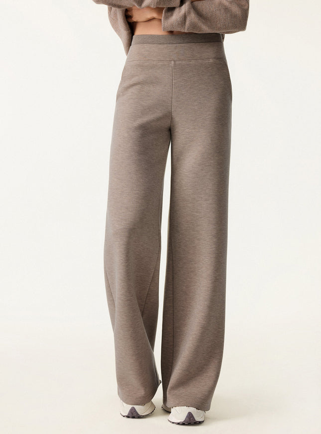 Double Waistband Straight Leg Pants with Pockets