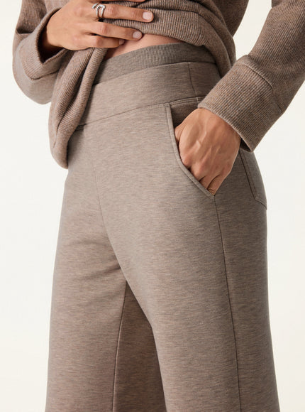 Double Waistband Straight Leg Pants with Pockets