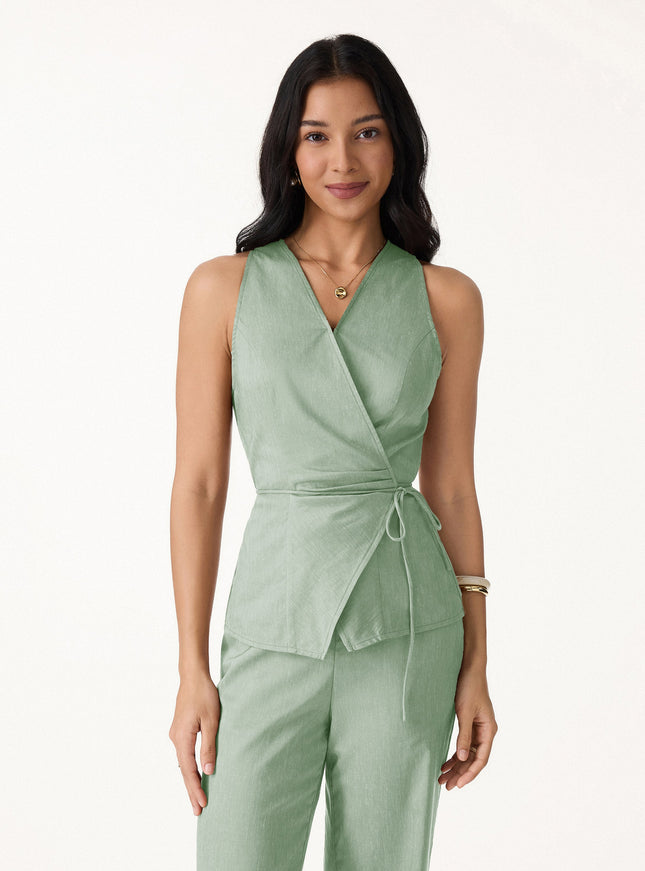 Wrap Top with Self-Tie