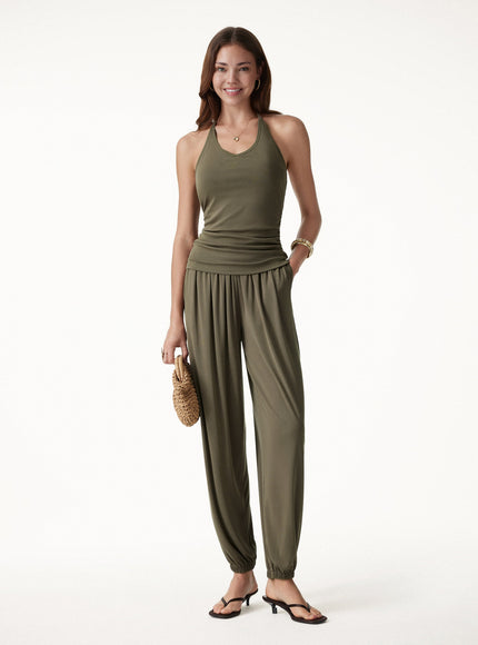 Sandwashed Modal Ultra-Soft High Rise Balloon Pants with Pockets