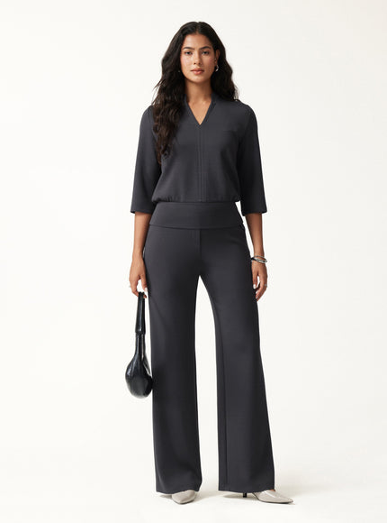 TravelEase Lyocell Spacer High-Rise Wide Leg Pants with Pockets