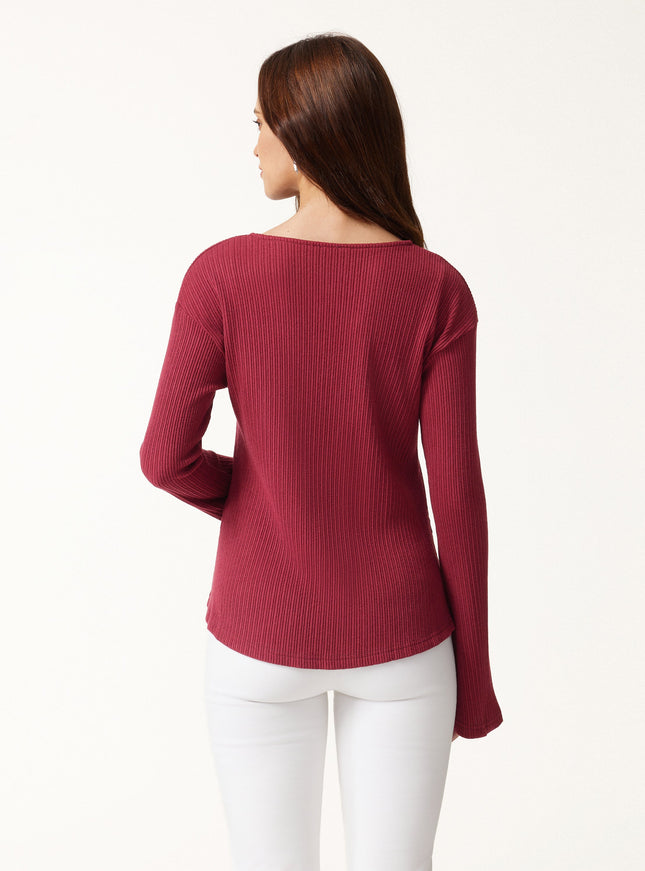 V Neck Flare Long Sleeve Cardigan