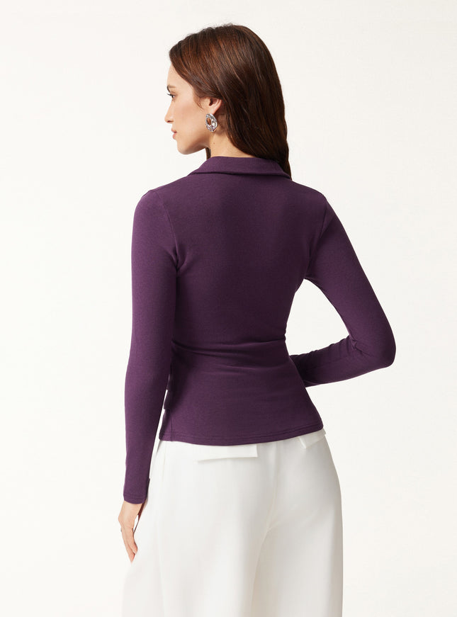 Collared Surplice Top
