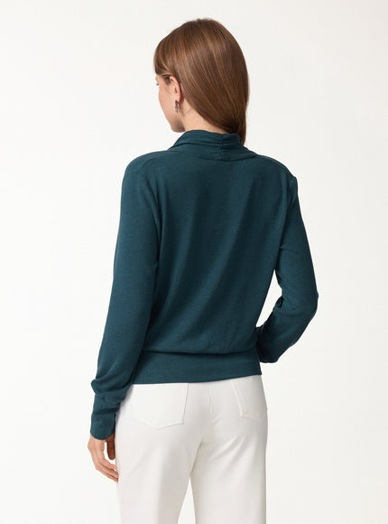 Surplice Long Sleeve Banded Hem Top
