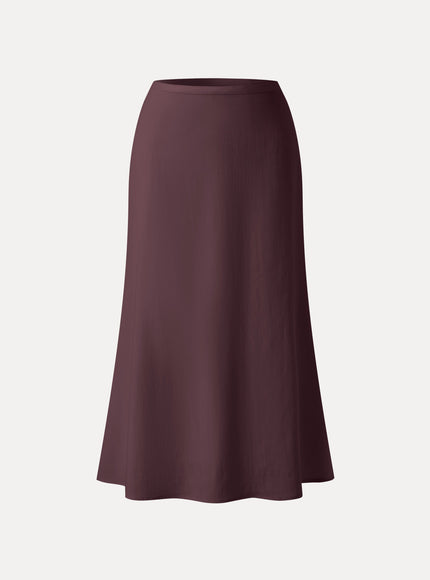 Lyocell-Linen Blend Maxi Flared Pull-On Skirt