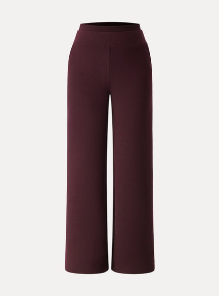Double Waistband Straight Leg Pants with Pockets