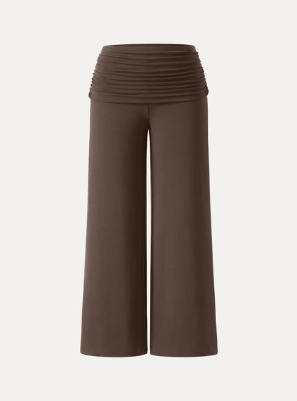 Non-Itchy Wool Blend Drapey Wide Leg Pull-on Pants with Pockets