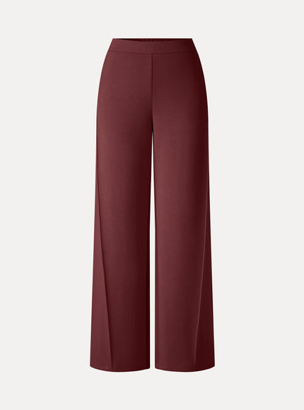 Modal Spacer Knit High-Rise Wide-Leg Pants with Pockets