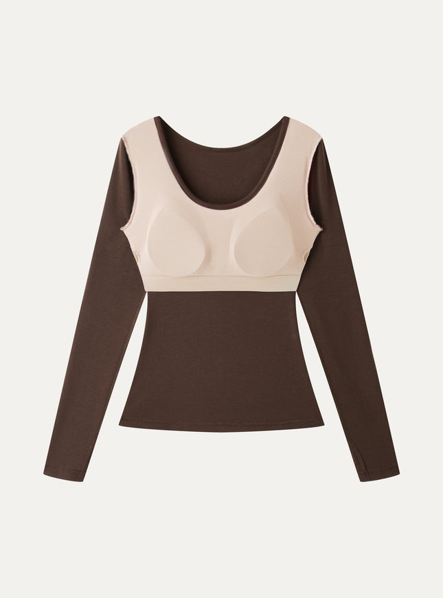 Lyocell Cashmere Scoop Neck Thumbhole Bra Top