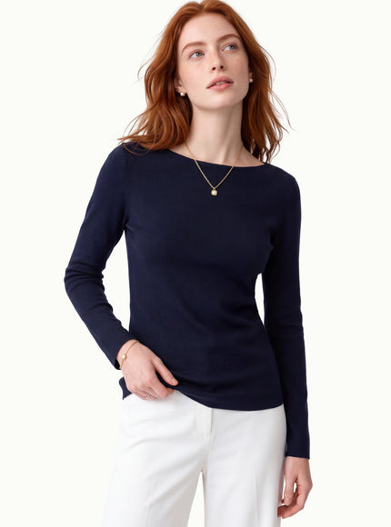 100% Merino Wool Boat Neck Sweater