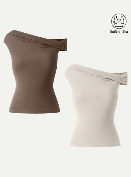 Multi-wear Versatile Necklines Built-In Bra Top