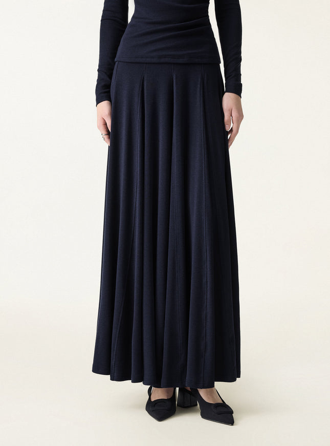 Godet Hem Pull-on Maxi Skirt