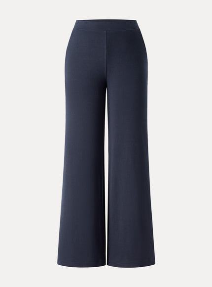 Lyocell Wool Mid Rise Wide Leg Pull-on Pant with Pockets
