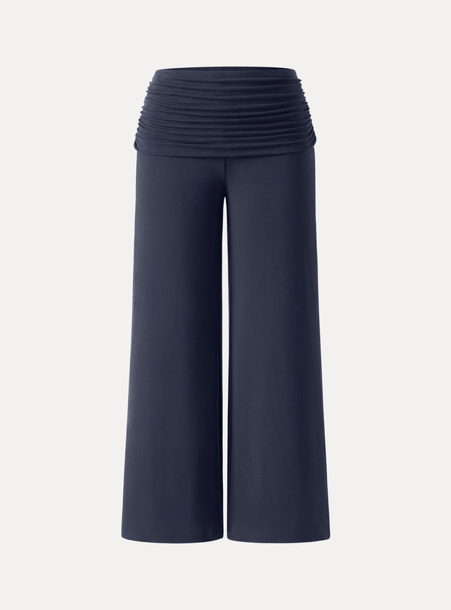 Non-Itchy Wool Blend Drapey Wide Leg Pull-on Pants with Pockets