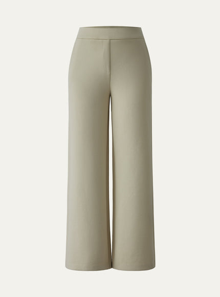 Textured Mid Rise Pull-on Straight Pant with Pockets