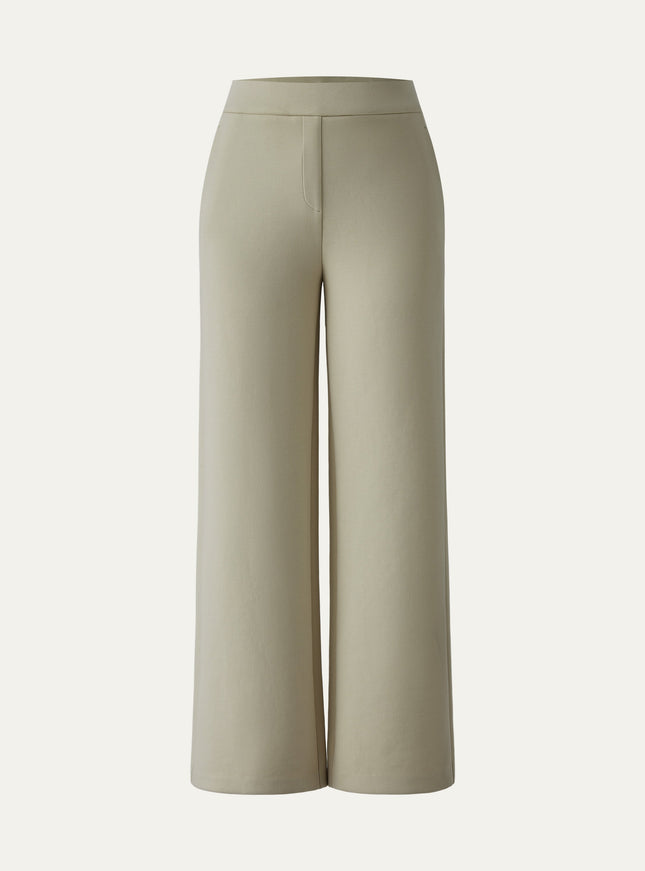 Textured Mid Rise Pull-on Straight Pant with Pockets