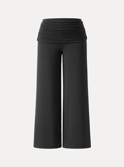 Non-Itchy Wool Blend Drapey Wide Leg Pull-on Pants with Pockets