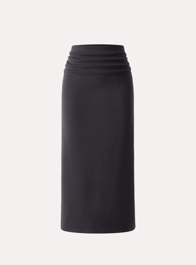MaxWarm Ruched Side Pencil Maxi Skirt