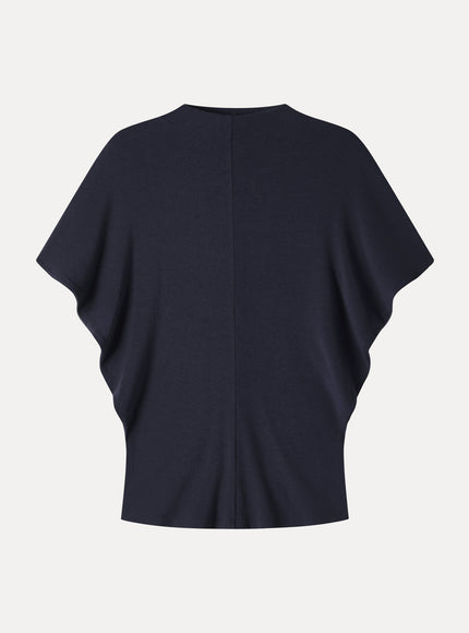 Mock Neck Cap Sleeve Seamed Top