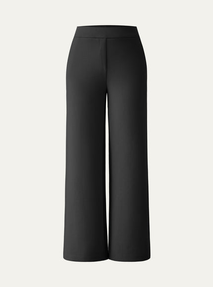 Textured Mid Rise Pull-on Straight Pant with Pockets