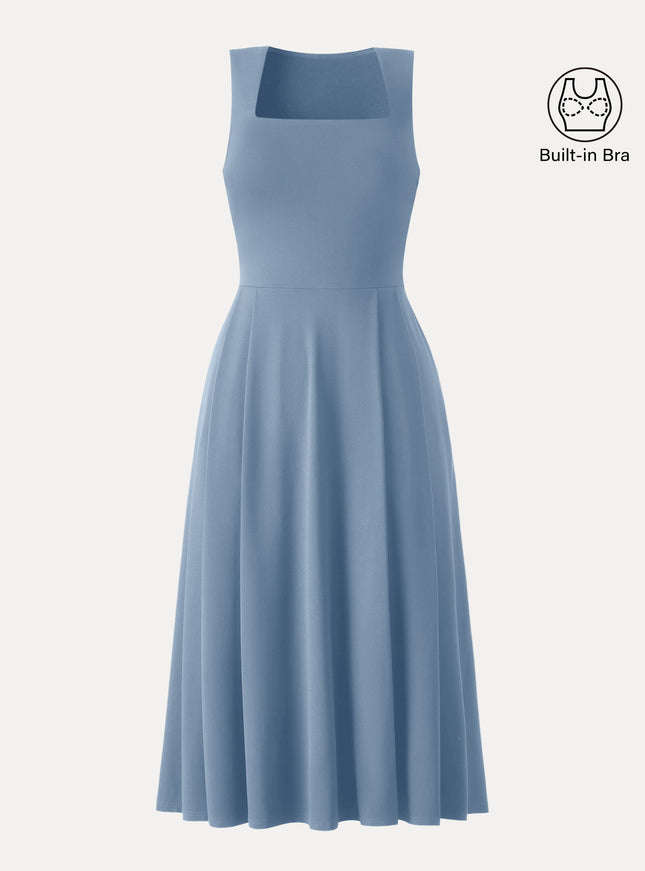 The Anytime Little Black Built-In Bra Dress with Pockets