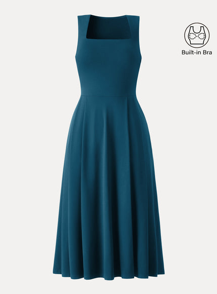 The Anytime Little Black Built-In Bra Dress with Pockets