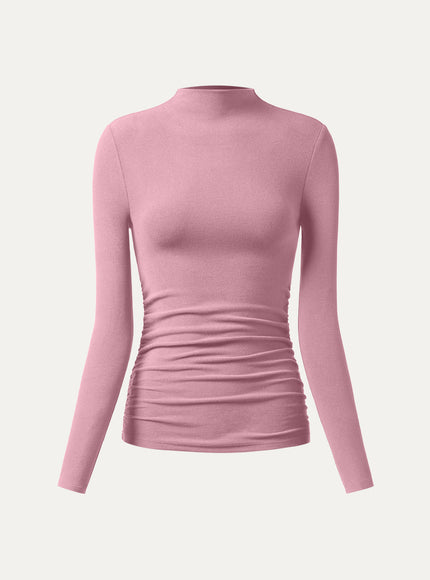 Ruched Sides Mockneck Top