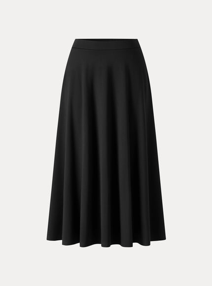Office Staple Ponte High-Rise Circle Midi Skirt with Pockets